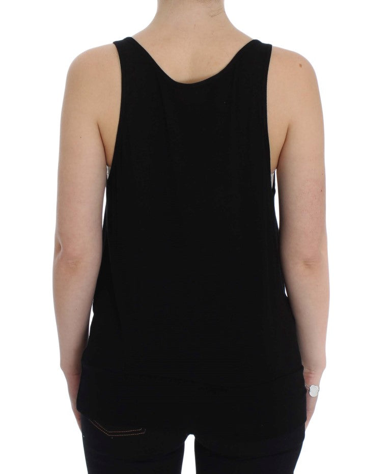 PLEIN SUD Elegantna črna bluza Cami Tank Top