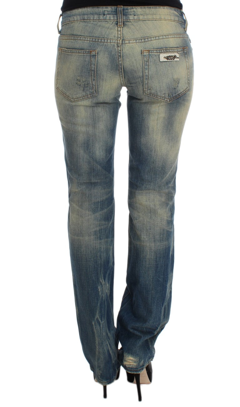 Cavalli Elegantne tanke kavbojke Bootcut Blue Jeans