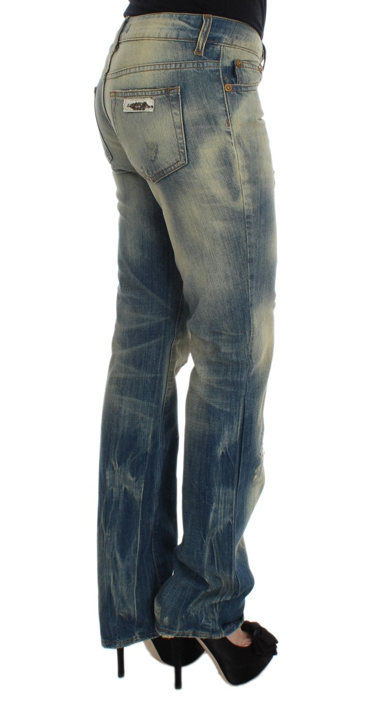 Cavalli Elegantne tanke kavbojke Bootcut Blue Jeans