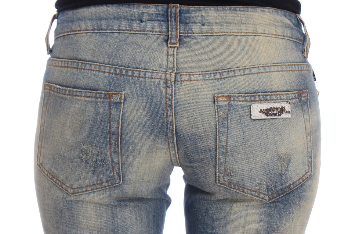 Cavalli Elegantne tanke kavbojke Bootcut Blue Jeans