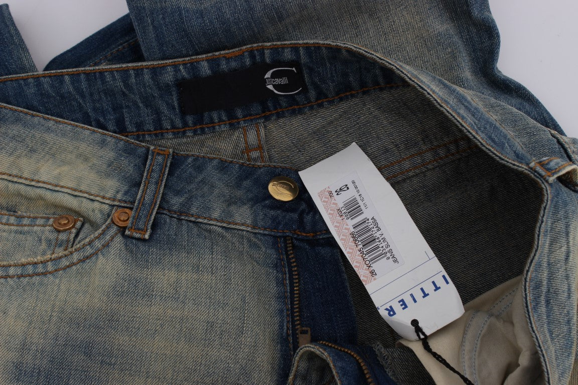 Cavalli Elegantne tanke kavbojke Bootcut Blue Jeans