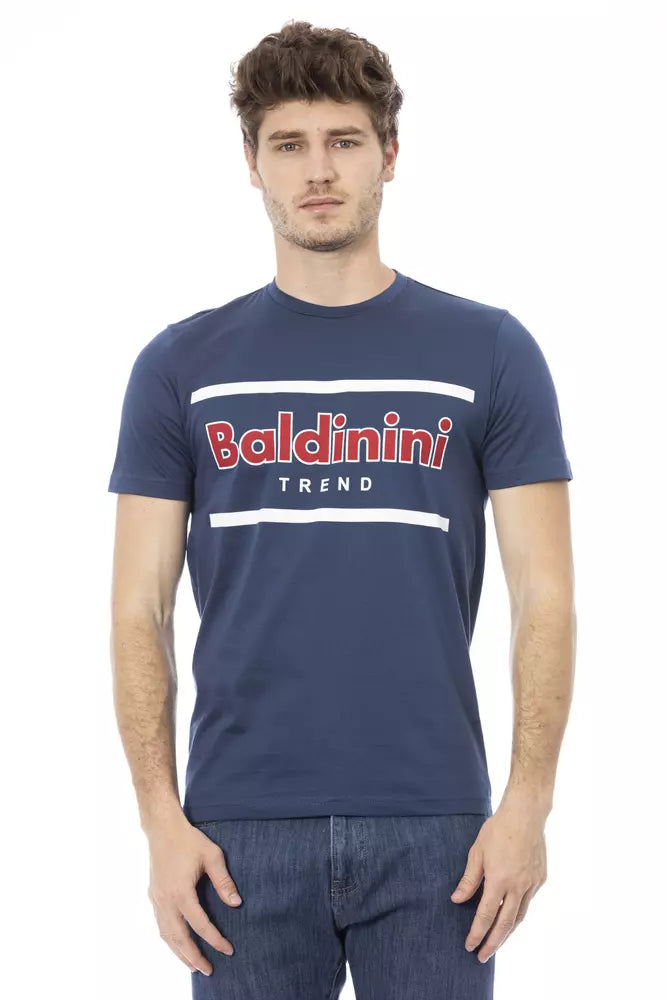 Baldinini Trend Modra bombažna moška majica