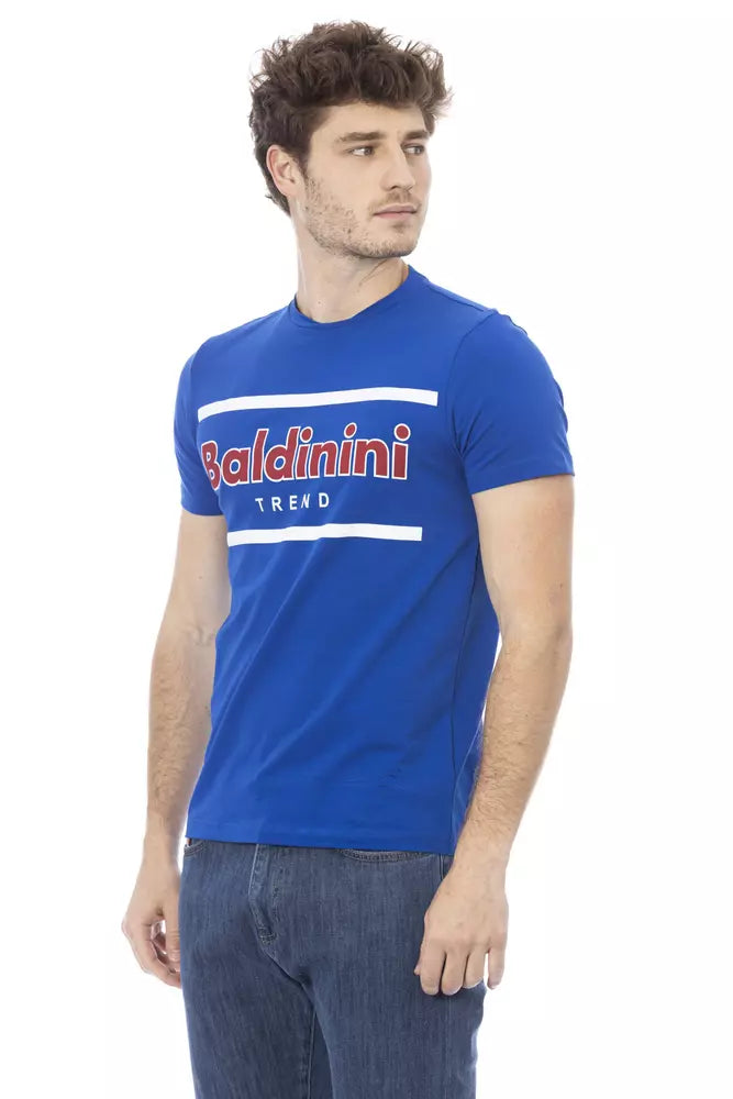 Baldinini Trend Modra bombažna moška majica