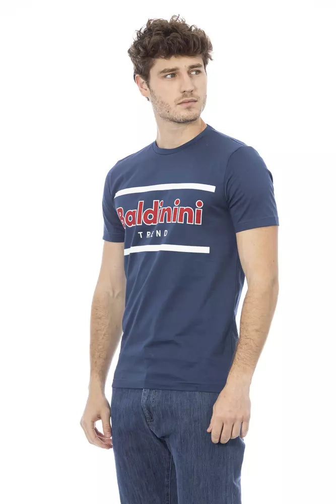 Baldinini Trend Modra bombažna moška majica