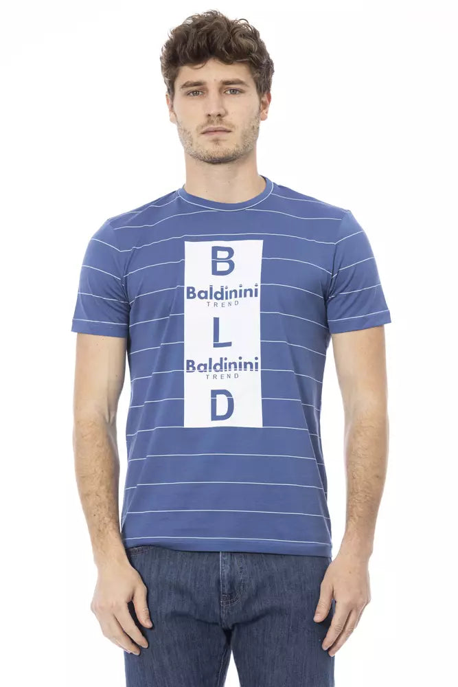 Baldinini Trend Modra bombažna moška majica