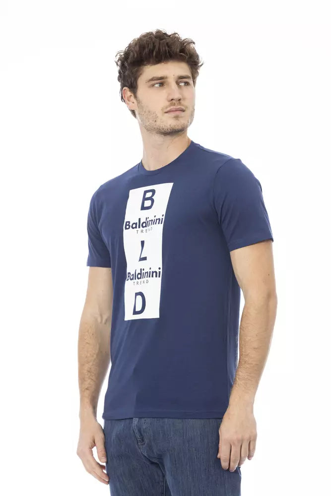 Baldinini Trend Modra bombažna moška majica