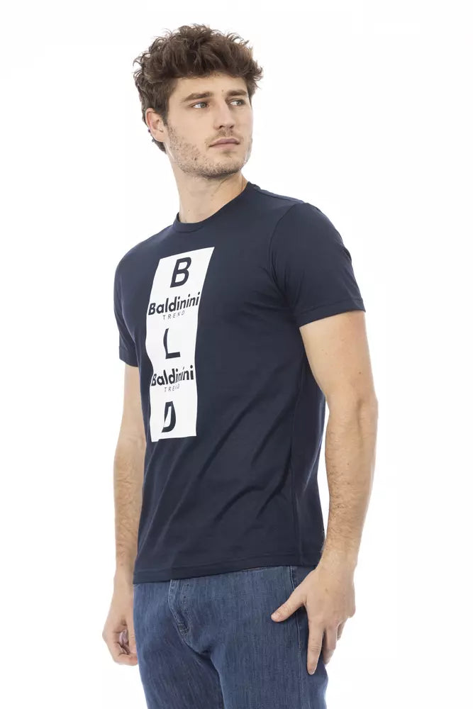 Baldinini Trend Modra bombažna moška majica