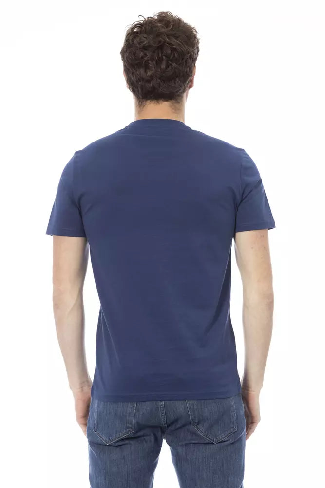 Baldinini Trend Modra bombažna moška majica