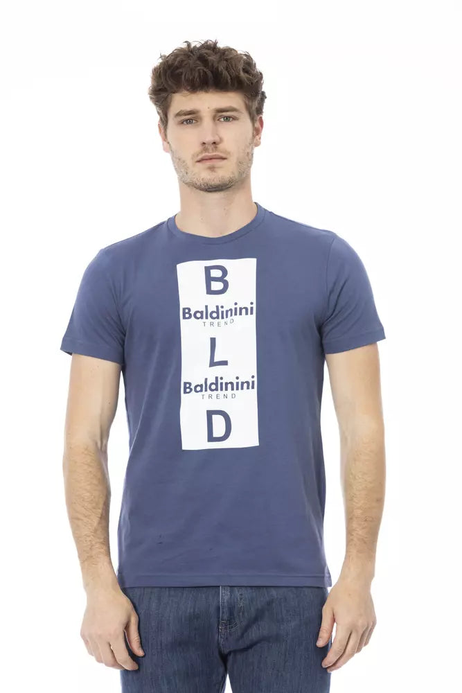 Baldinini Trend Modra bombažna moška majica