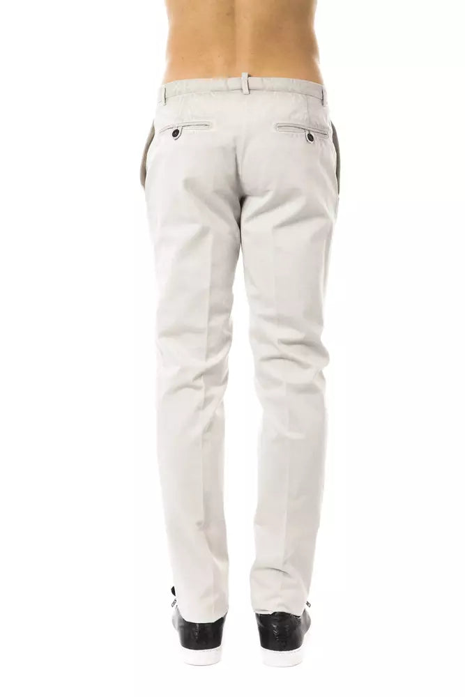 Uominitaliani Gray Cotton Men Casual Pant