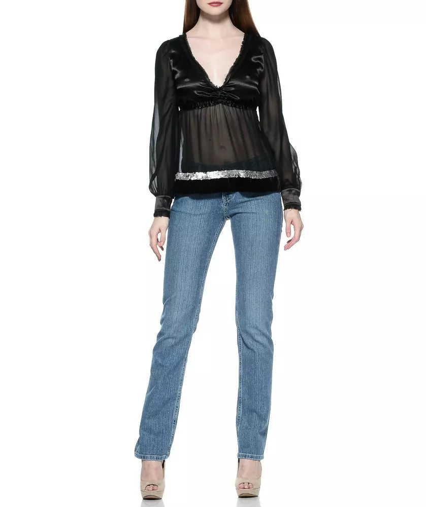 Svetlo modre bombažne ženske kavbojke