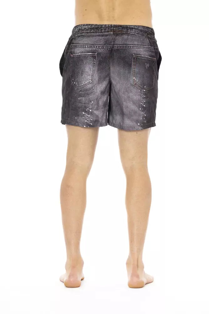 Just Cavalli Black Polyester Men Swimwear Shorts