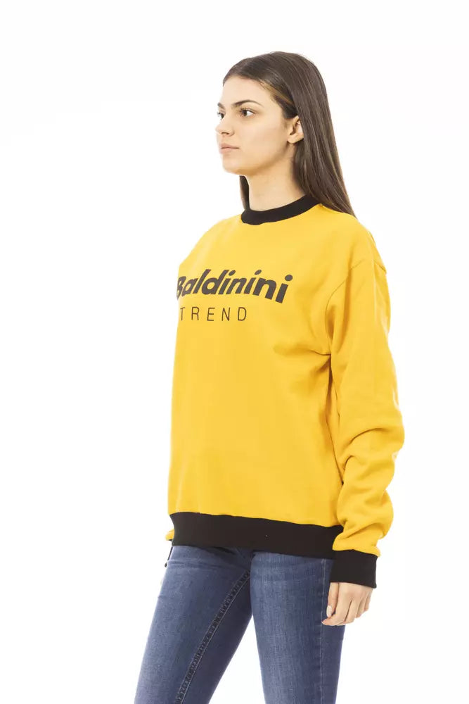 Baldinini Trend Rumena bombažna ženska kapuca s kapuco