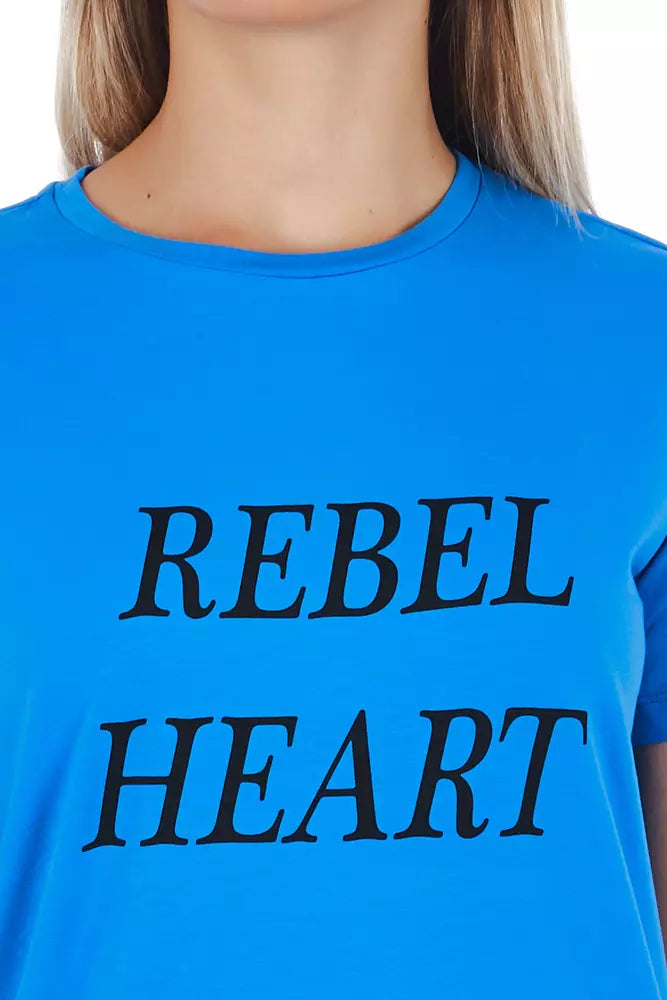 Frankie Morello Light Blue Cotton Women Top