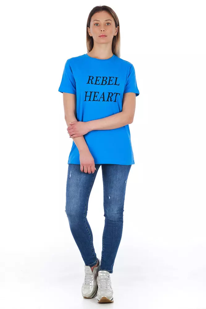 Frankie Morello Light Blue Cotton Women Top