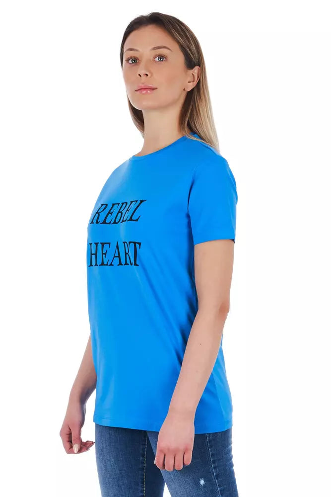 Frankie Morello Light Blue Cotton Women Top
