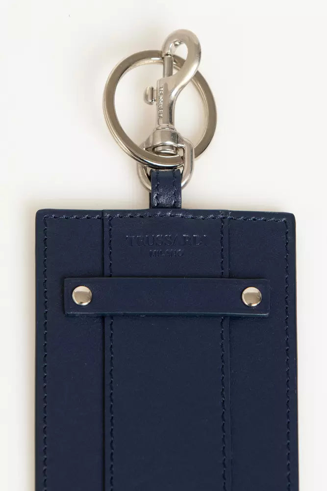 Trussardi Blue Leather Men obesek za ključe
