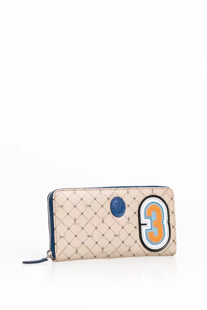 Trussardi Beige Leather Men Denarnica