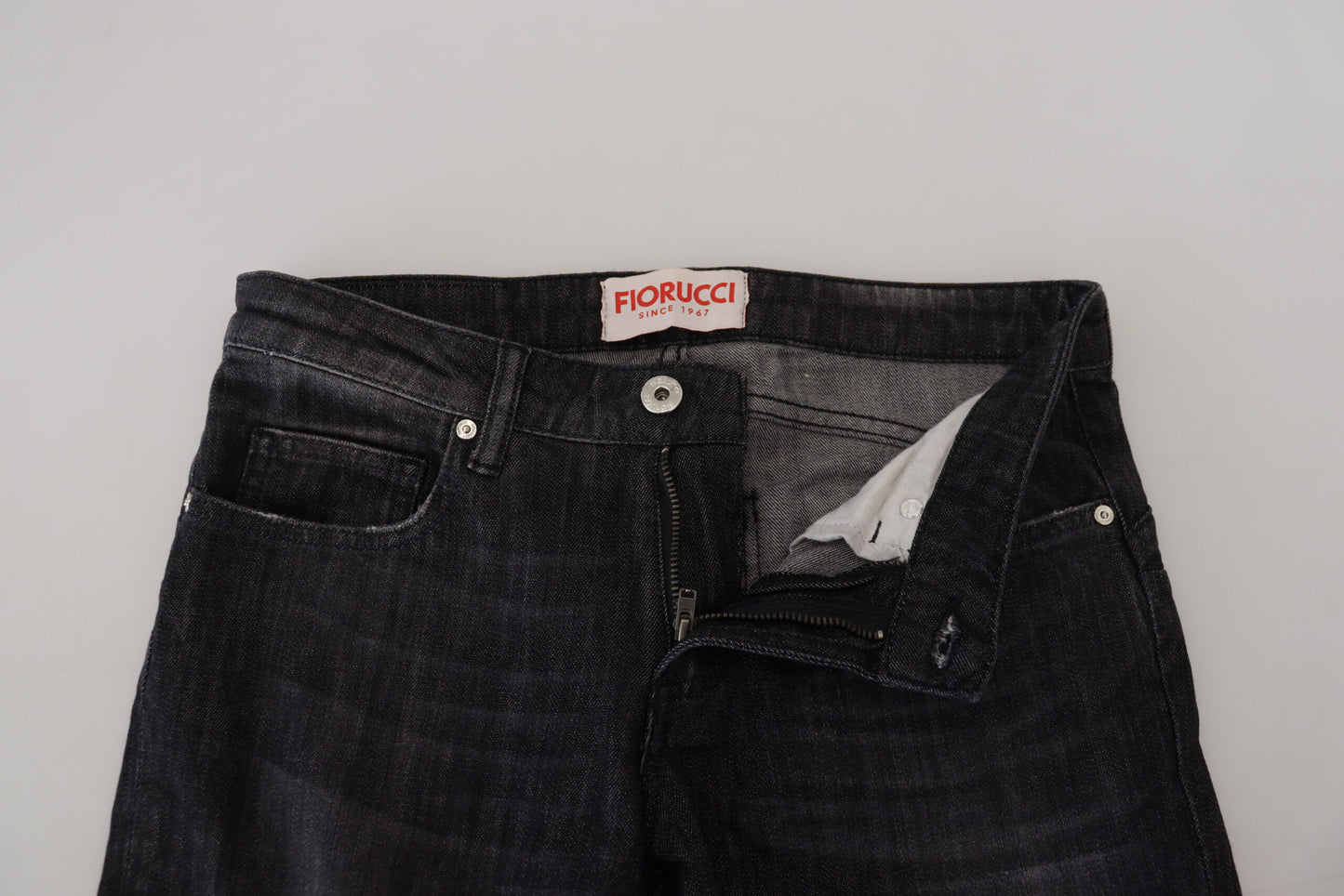 Fiorucci Chic Črne kavbojke z nizkim pasom