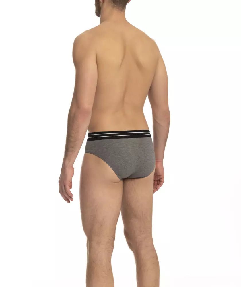 Cavalli Class Gray Cotton Men Underwear Tri-Pack