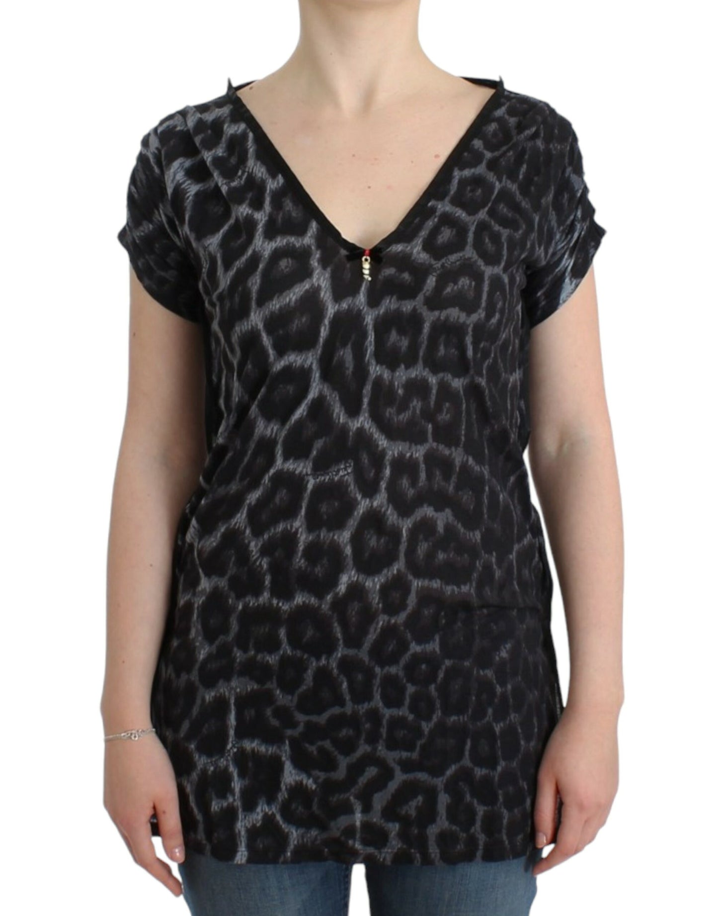 Cavalli Sultry Leopard V-Neck modalni top