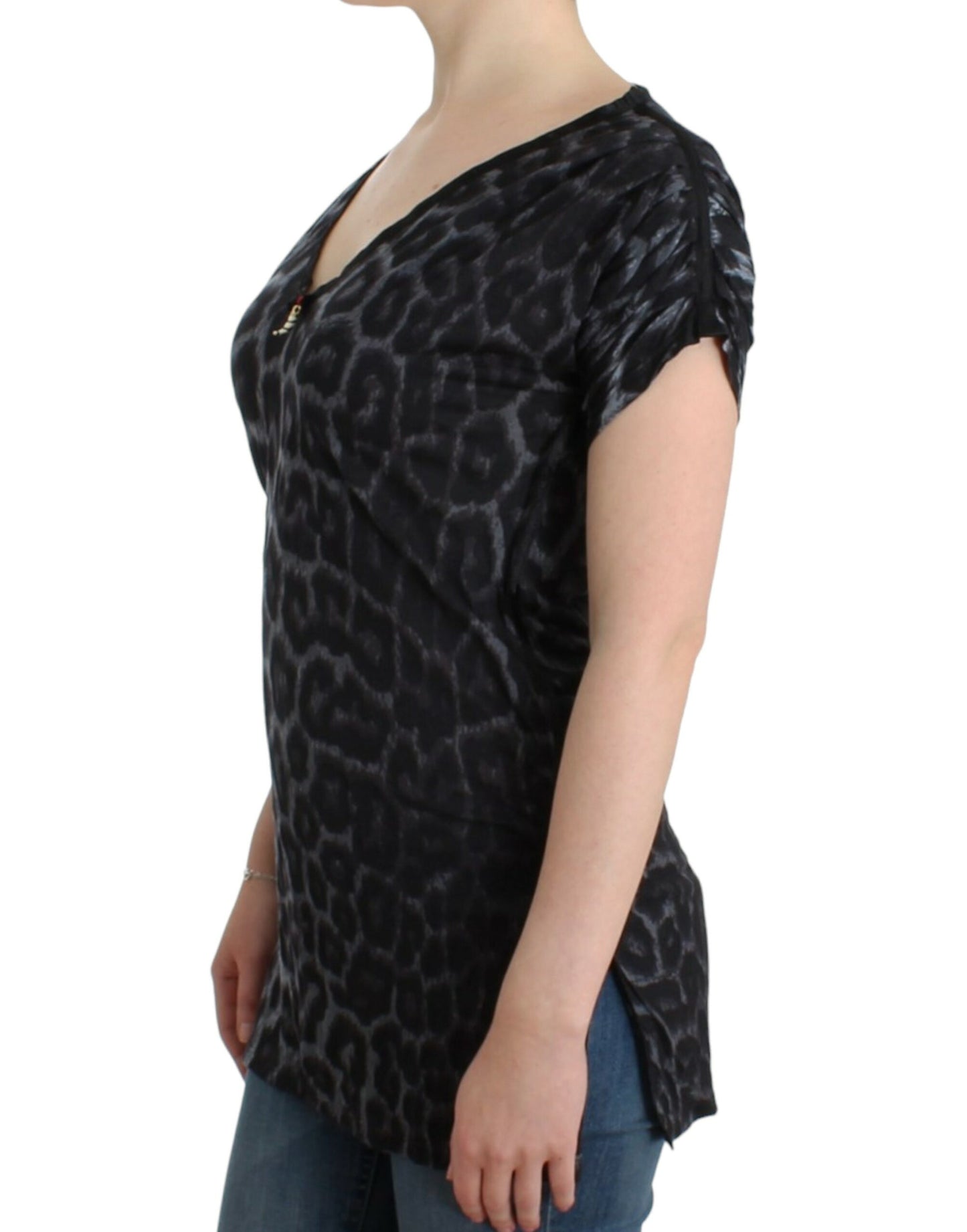 Cavalli Sultry Leopard V-Neck modalni top