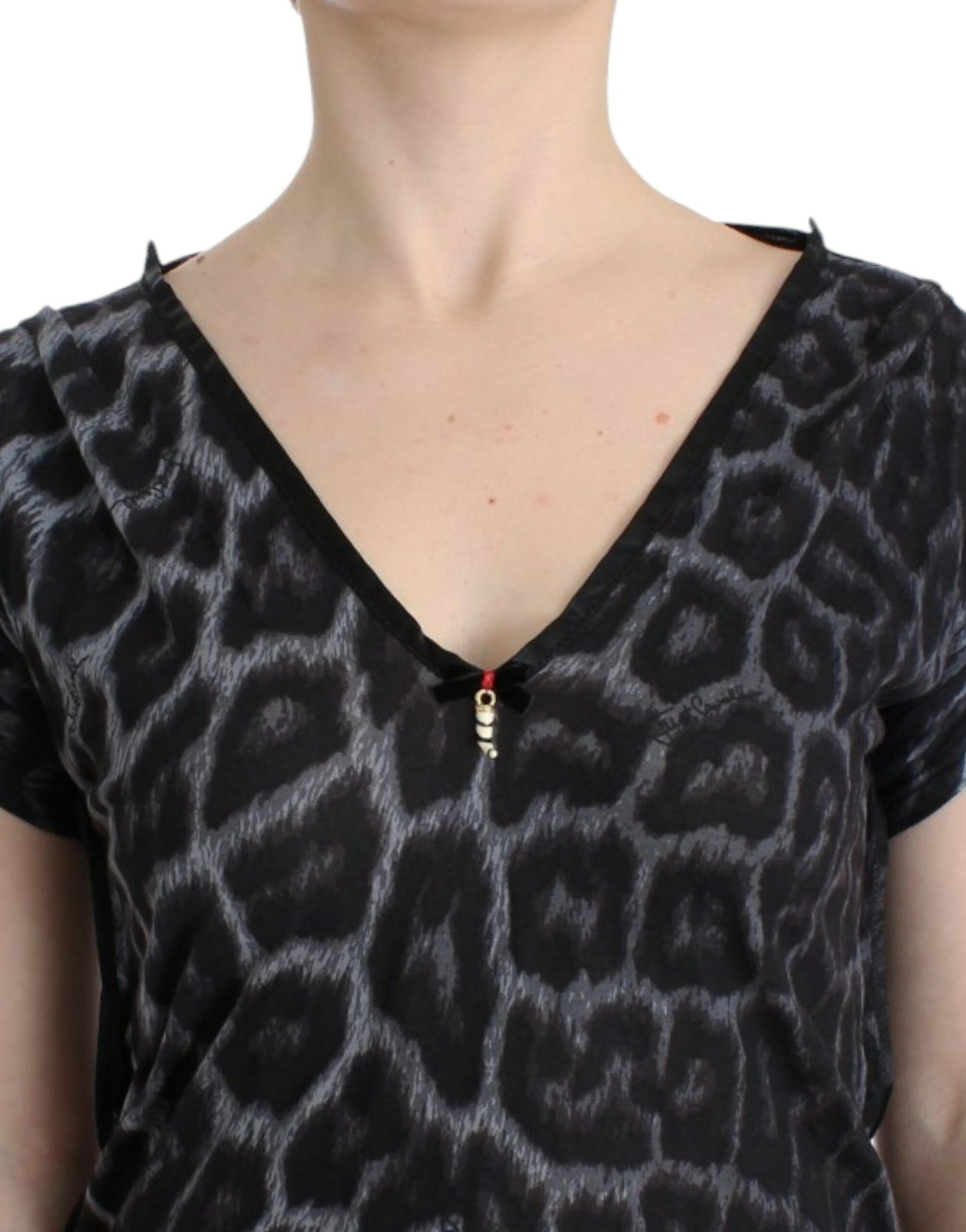 Cavalli Sultry Leopard V-Neck modalni top
