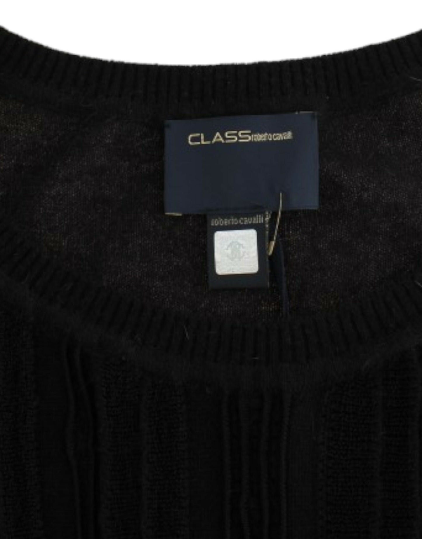 Cavalli Elegantni črni pulover s kratkimi rokavi