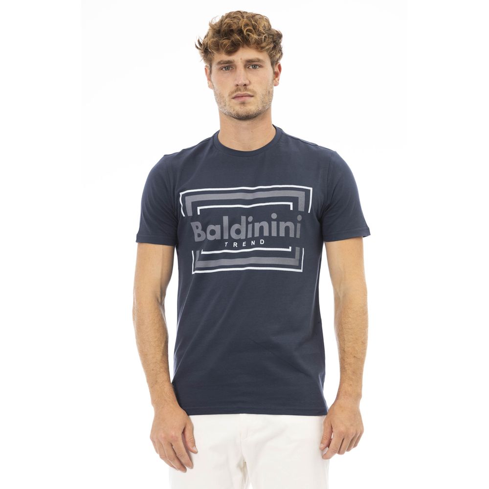 Baldinini Trend Modra bombažna moška majica