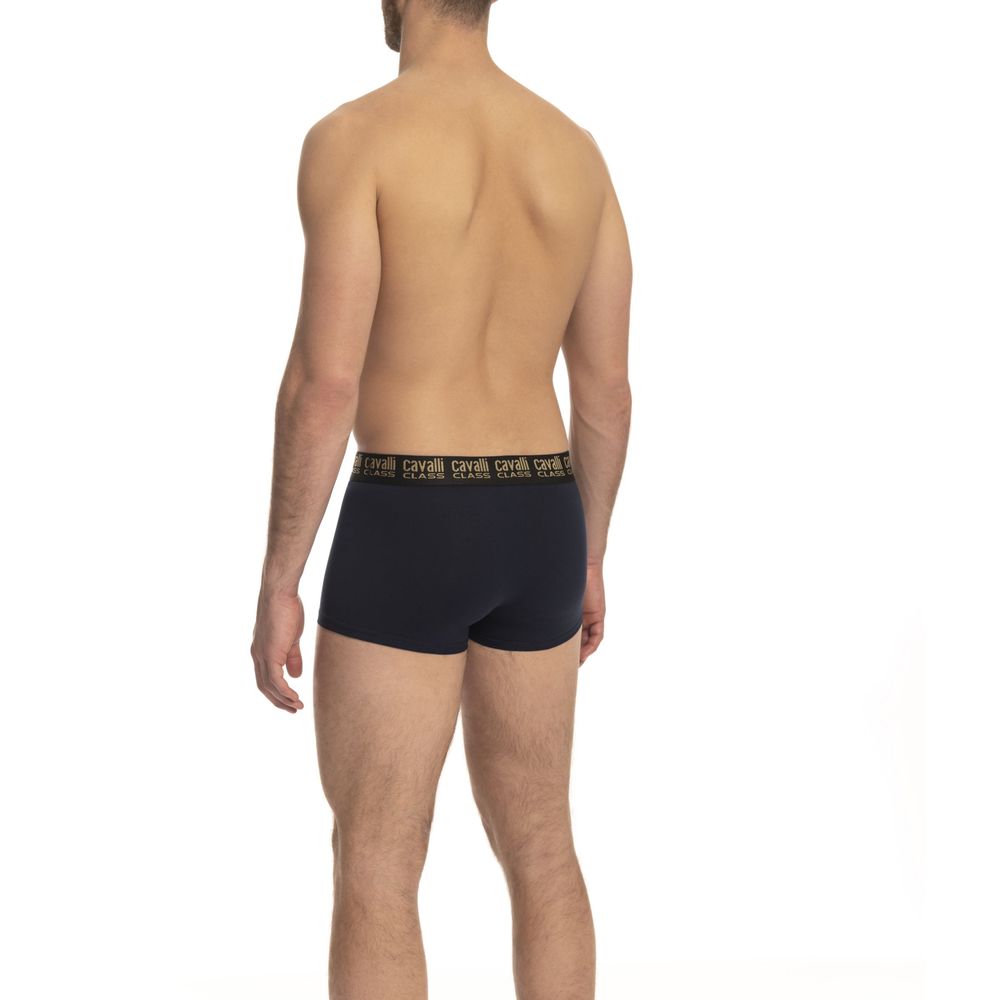 Cavalli Class Blue Cotton Men's Trunk Underwear