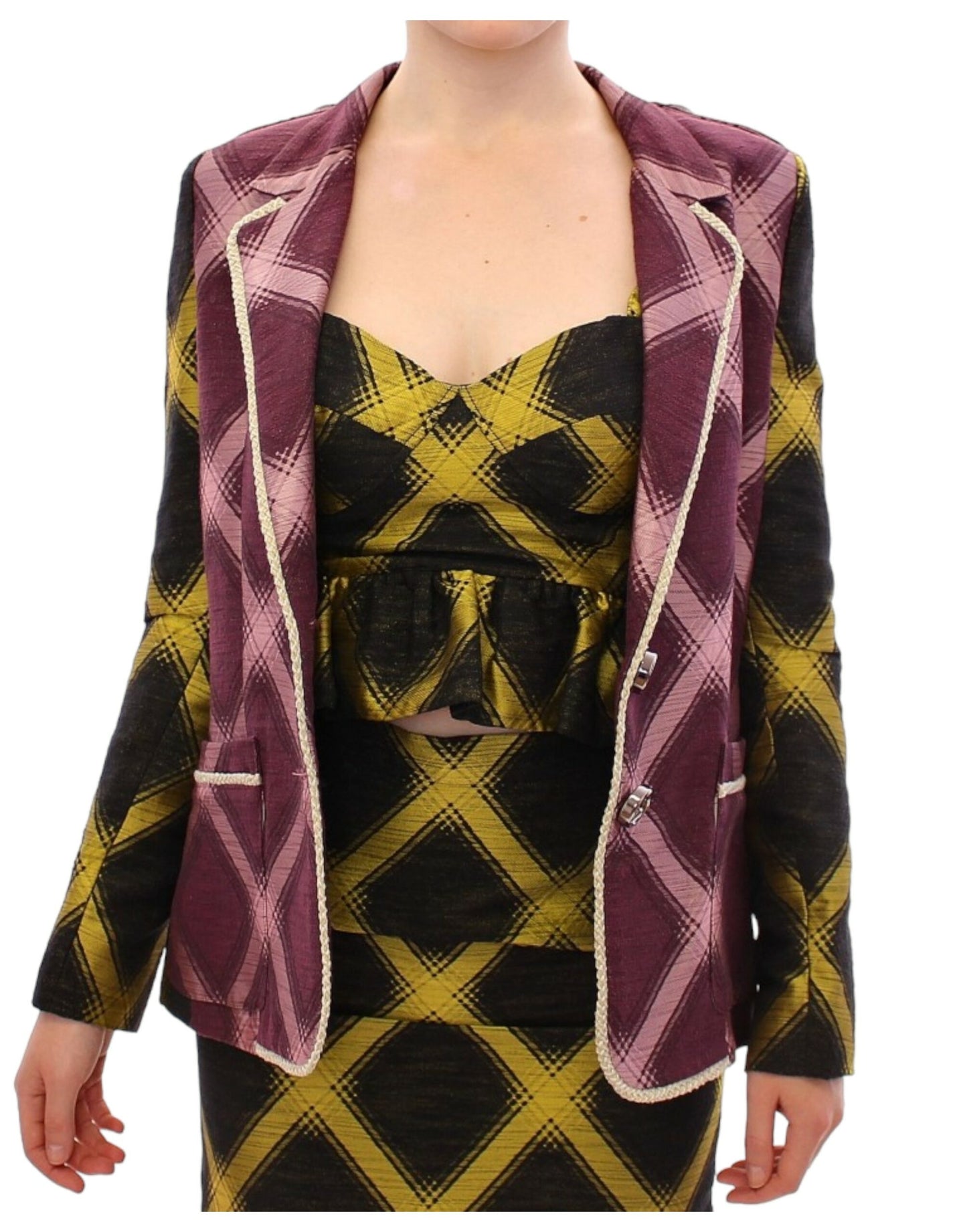 House of Holland Chic Vijolična kvačkana jakna Blazer