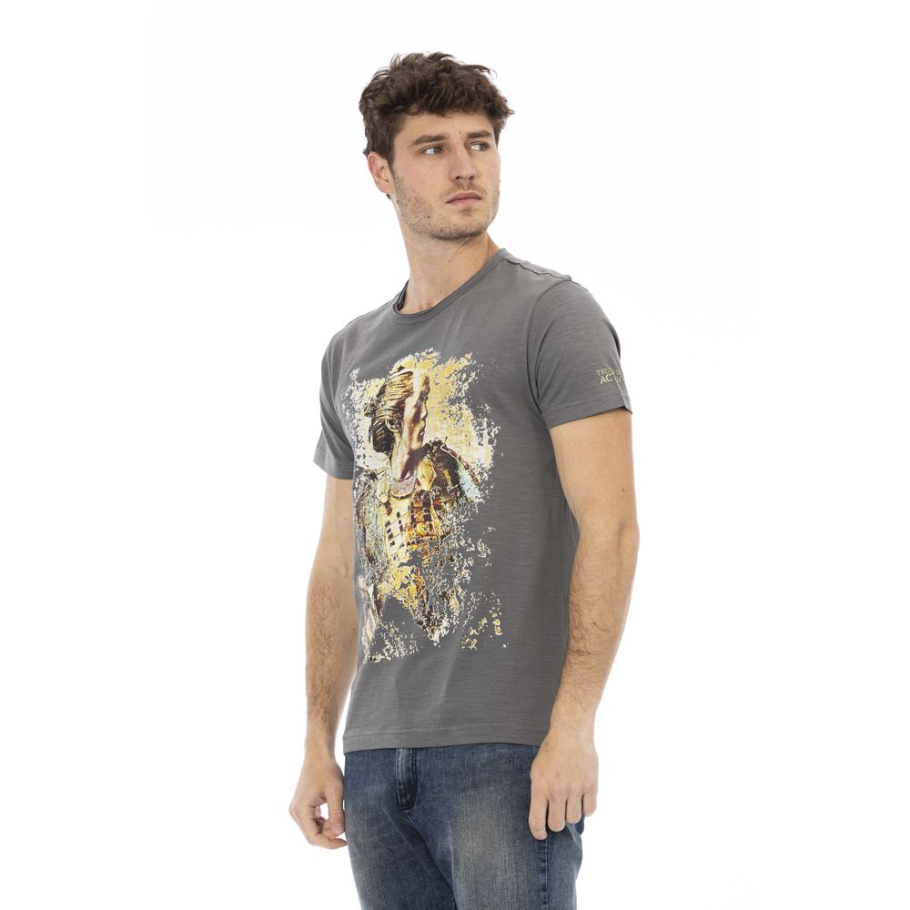 Trussardi Action "Gray Cotton Men T-Shirt"