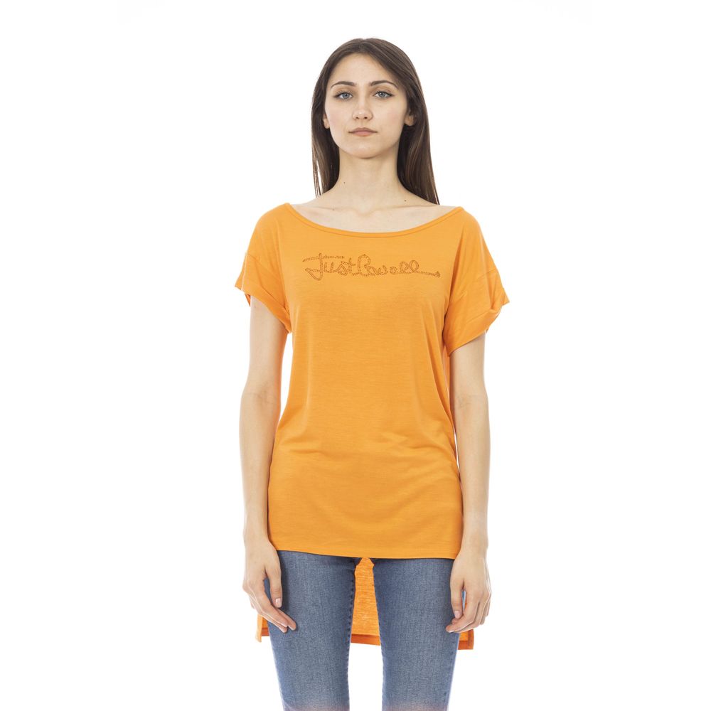 Just Cavalli Orange Cotton Women Top