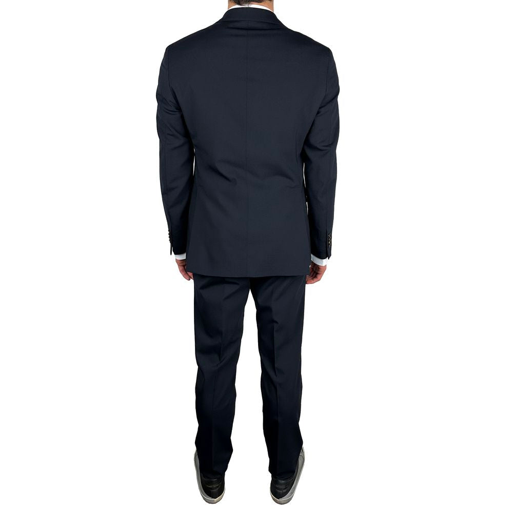 Aquascutum Navy Wool Mens Suit