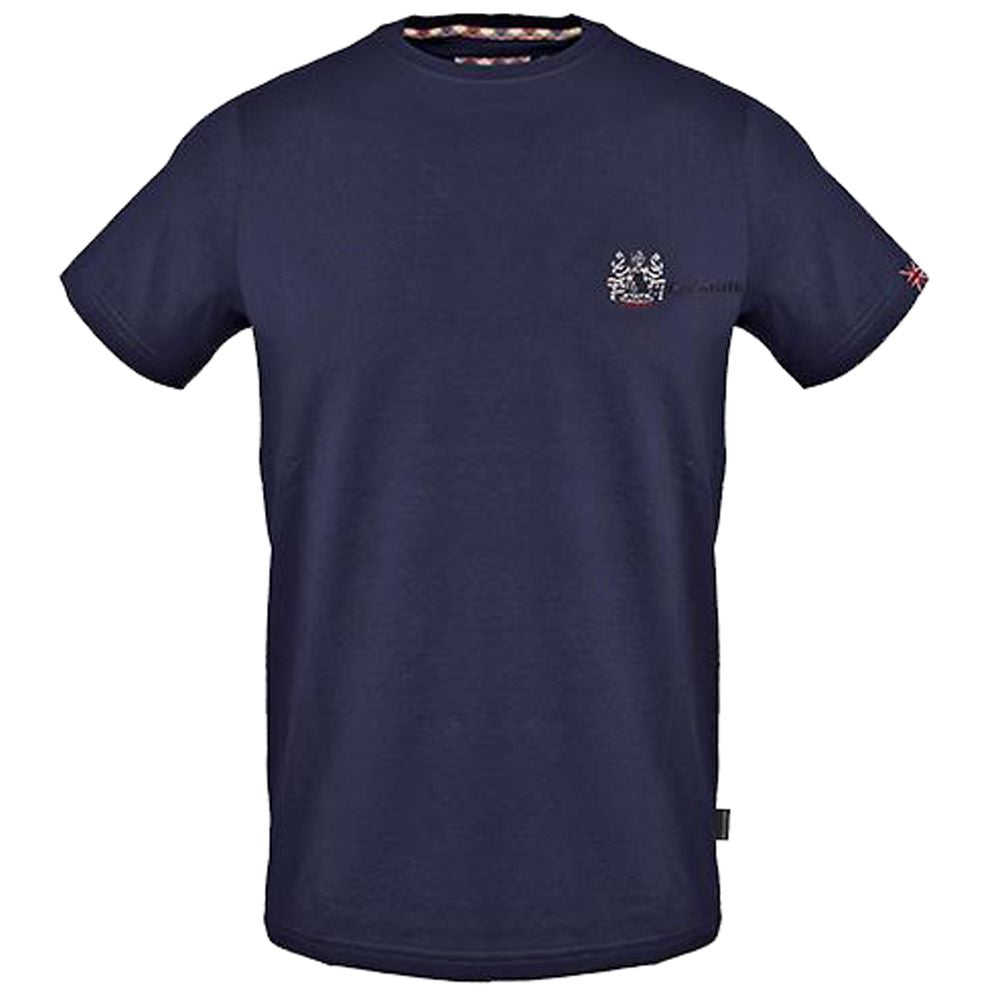 Aquascutum Modra bombažna moška majica