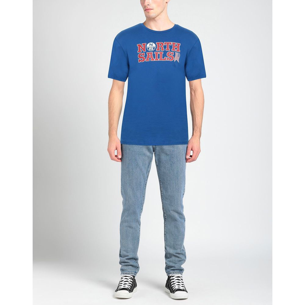 North Sails Light Blue Cotton Men T-Shirt