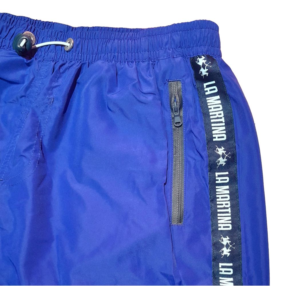 La Martina Blue Polyester Men's Swimwear Trunks