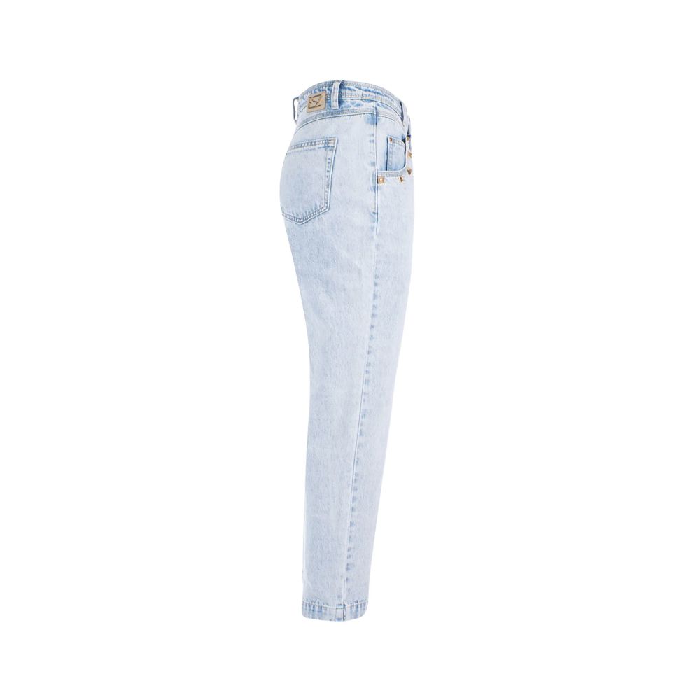 Yes Zee Blue Cotton Women's High-Waisted Jean