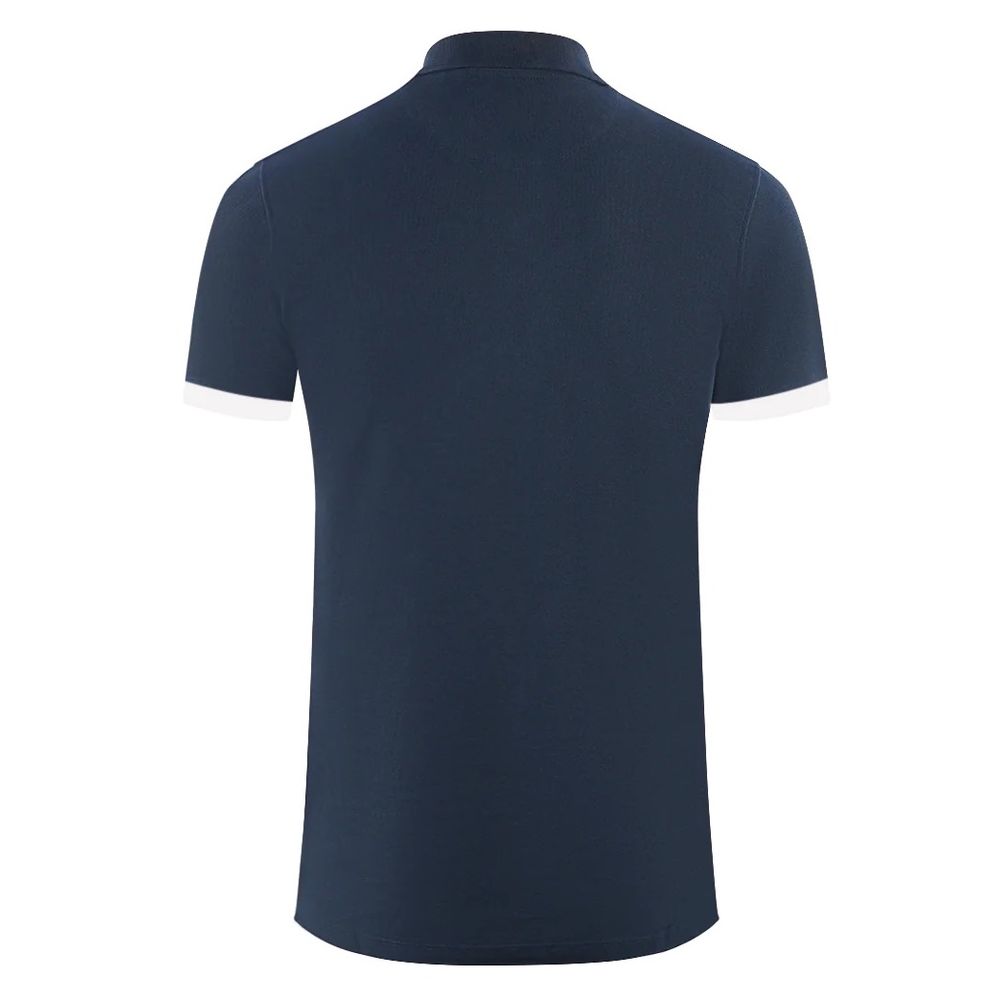 Aquascutum Elegantni bombažni polo s kontrastnim logotipom