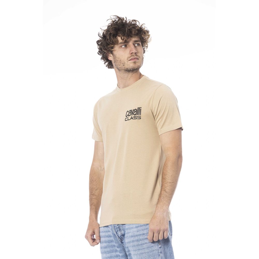 Cavalli Class Beige Cotton Moška majica