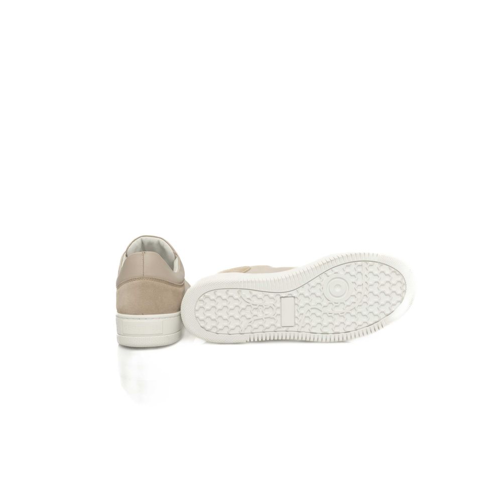 Cerruti 1881 Beige Leather Women Platform Sneaker