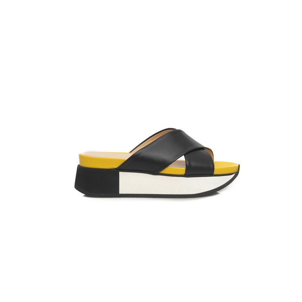 Cerruti 1881 Black Calfskin Ženske Sandal
