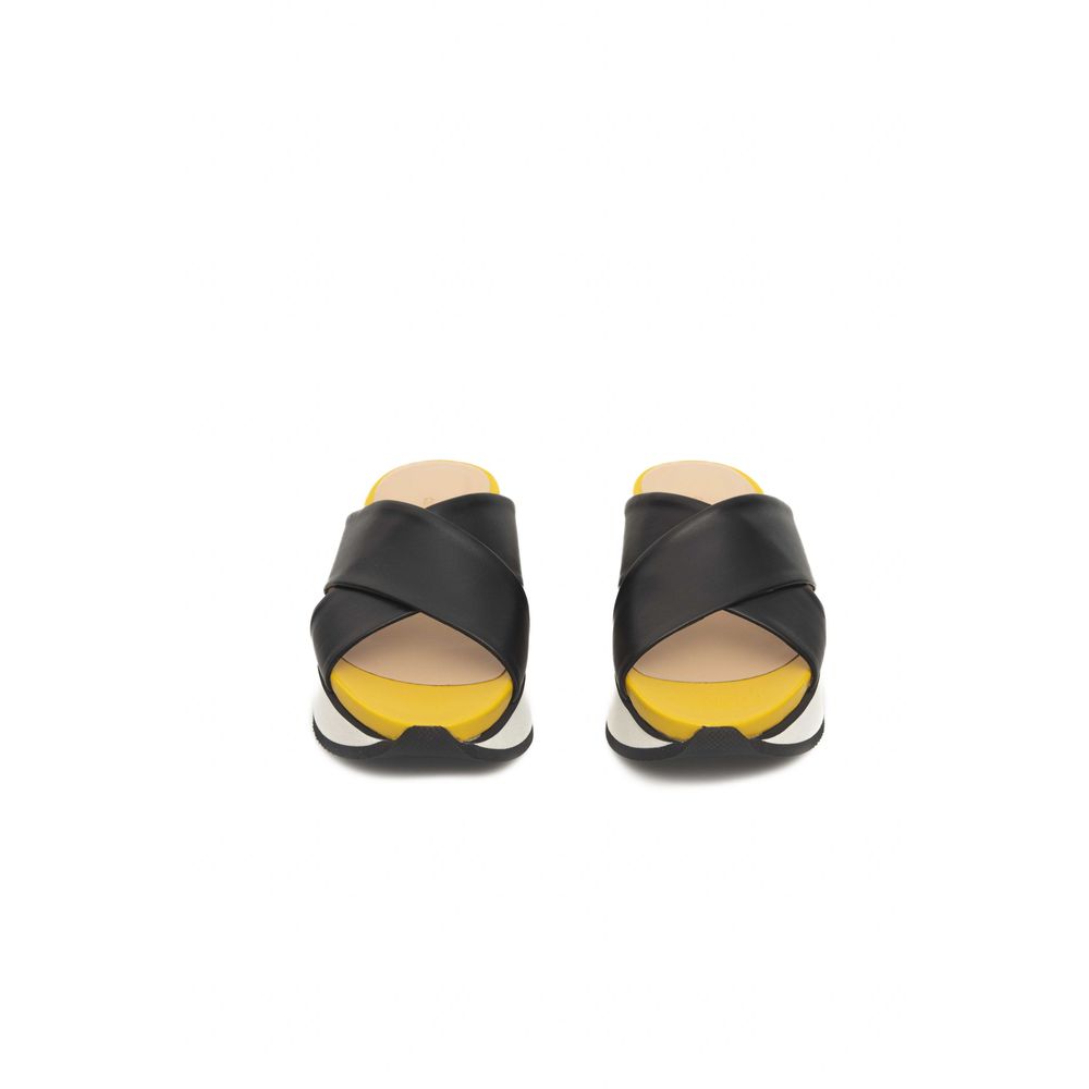 Cerruti 1881 Black Calfskin Ženske Sandal