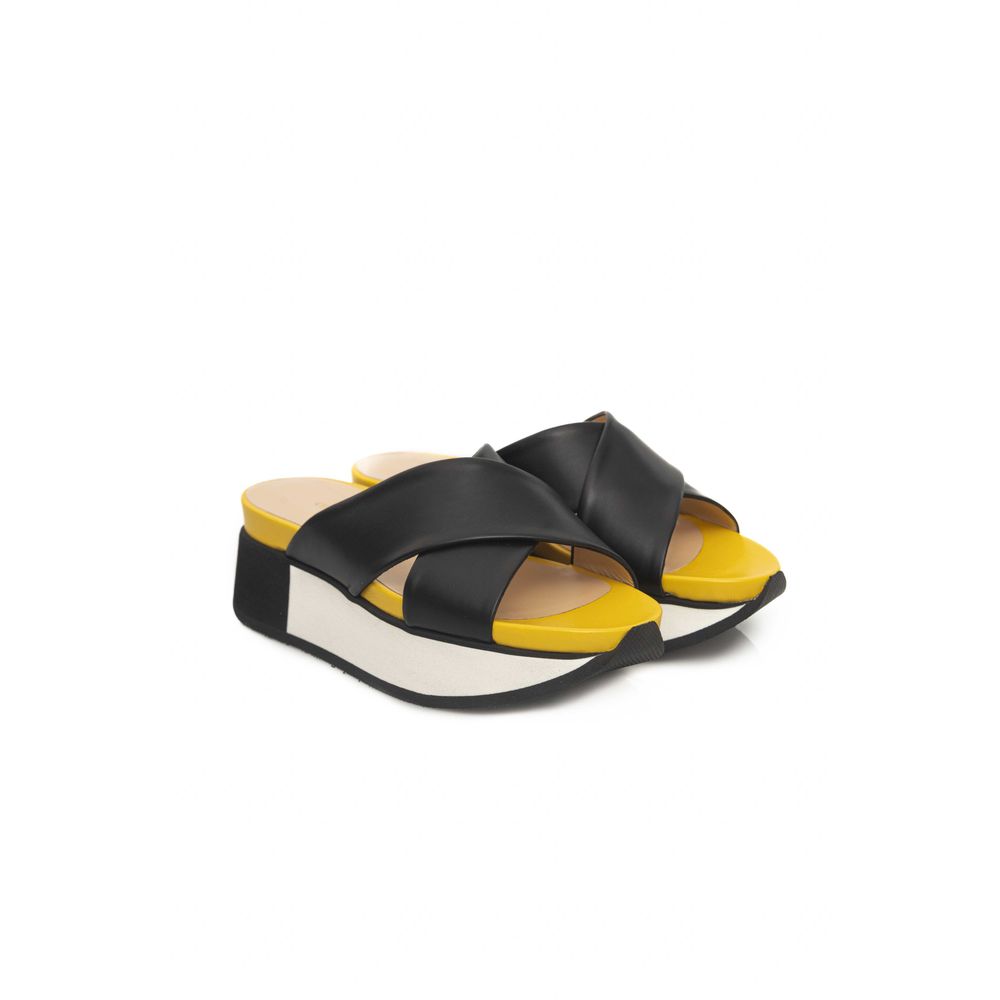 Cerruti 1881 Black Calfskin Ženske Sandal