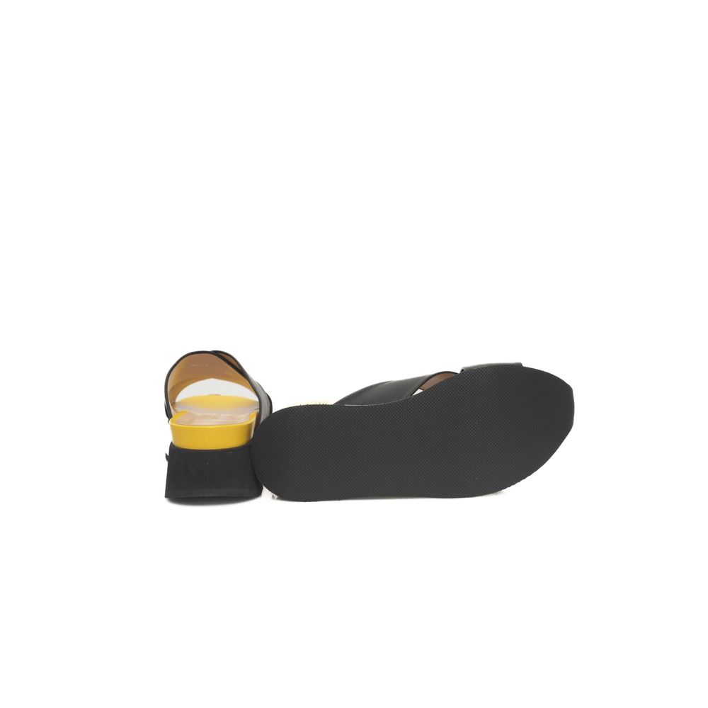 Cerruti 1881 Black Calfskin Ženske Sandal