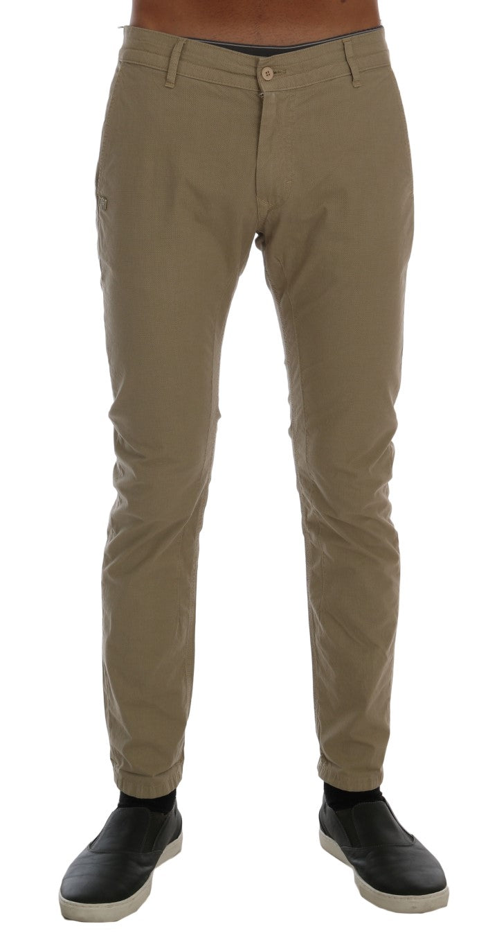 Daniele Alessandrini Bež Slim Fit Chinos za prefinjen slog