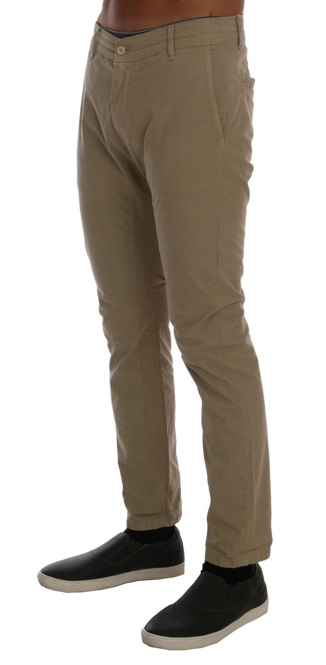 Daniele Alessandrini Bež Slim Fit Chinos za prefinjen slog