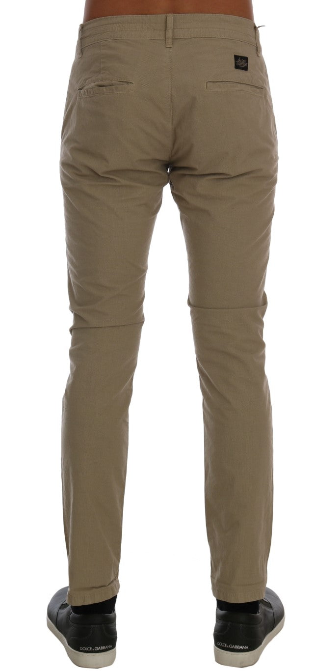 Daniele Alessandrini Bež Slim Fit Chinos za prefinjen slog