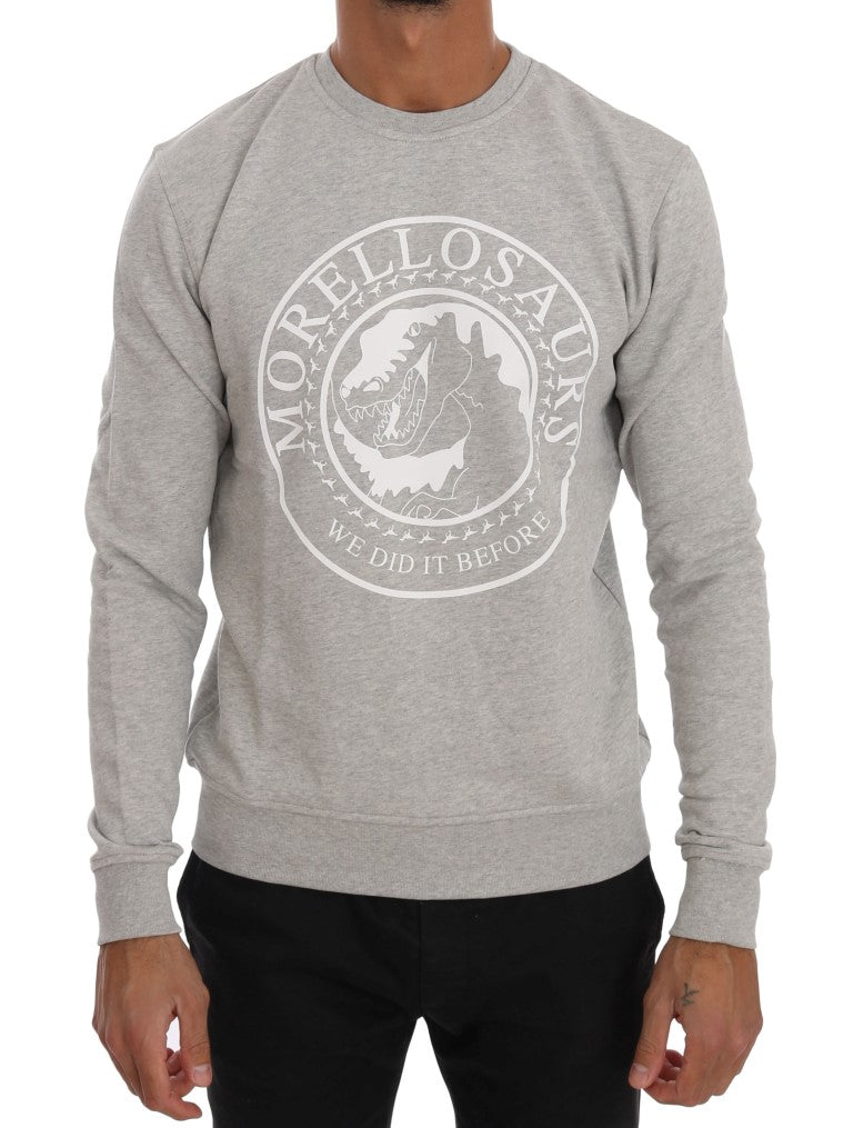 Frankie Morello Chic Morellosaurs Bombažni pulover z izrezom