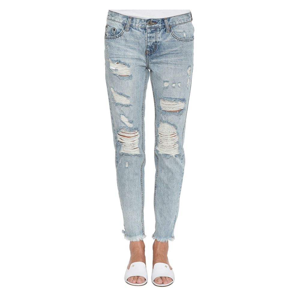 One Teaspoon Washed Blue Cotton Women Jean